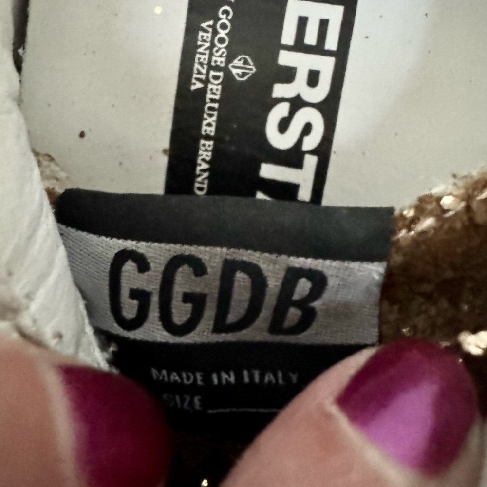 Golden Goose Gold Glitter Flag Sneakers - Picture 12 of 16